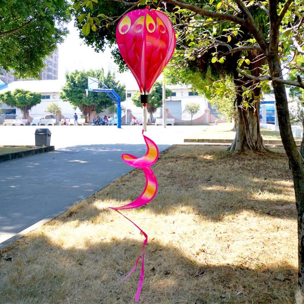Rainbow Color Hot Air Balloon Spinner 40cm Balloon Striped Tie Dye Pinwheels Rotating Windmill