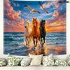 Horse Wall Tapestry Aesthetic Wall Hanging Printed Fabric Blanket Decorative Tapestries for Bedroom Living Room Home Decor