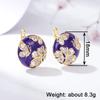 Xiaomi Huitan Elegant Purple Enamel Hoop Earrings for Women Gold Color Flower with Shiny Cubic Zirconia Trendy Party Bohemian Jewelry