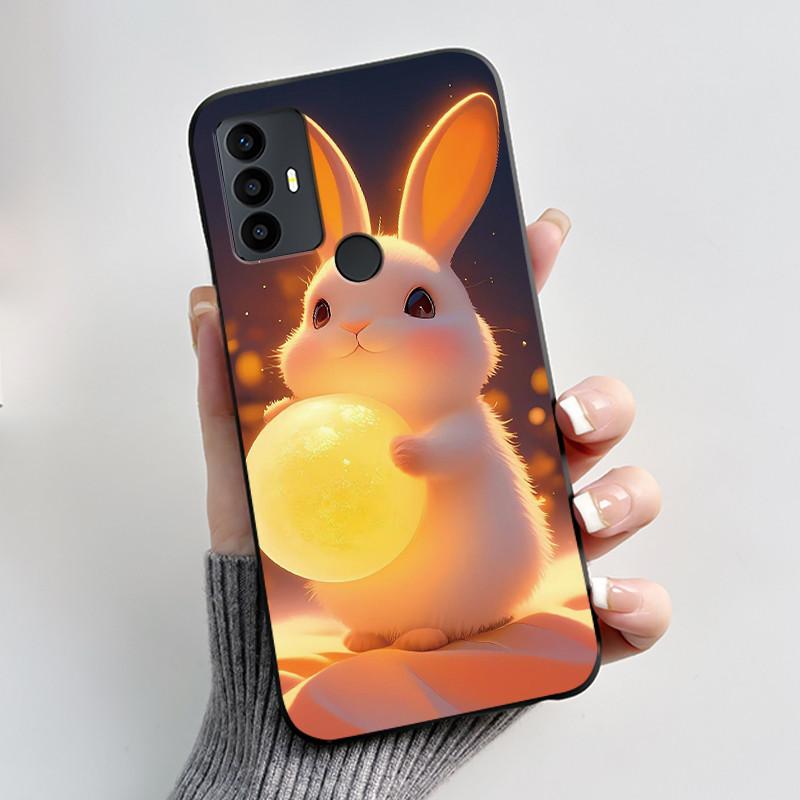 Anti-scratch Casing For TCL 30 SE/TCL 30E/TCL 306/TCL 305 Cover Soft Silicone Black Shell Golden Butterflie And Flower Pattern
