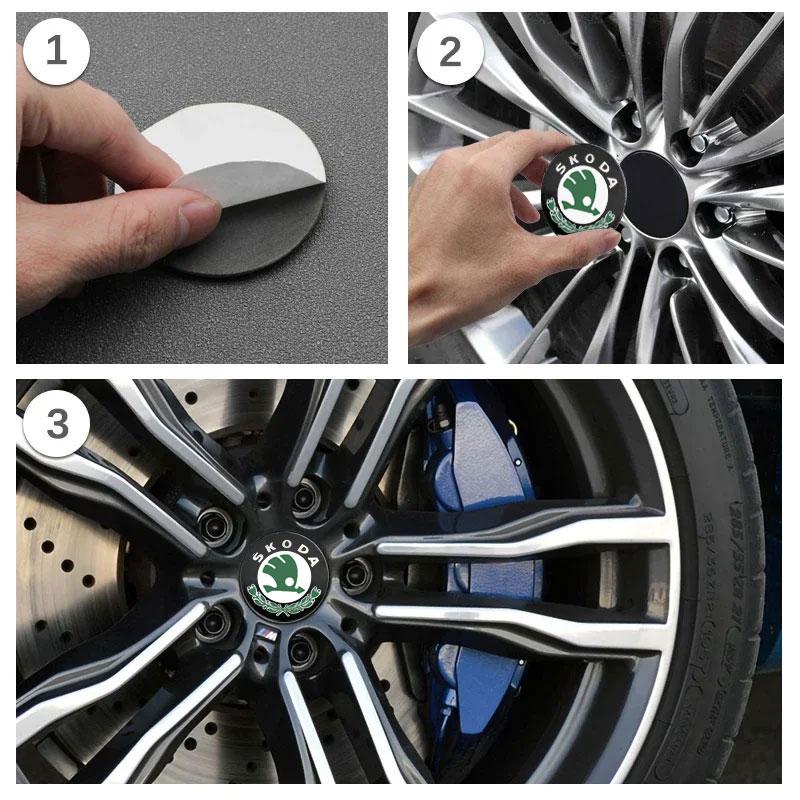 WUM1 56mm Car Styling Wheel Center Sticker Hub Cap Decal For Skoda octavia 2 a7 a5 rapid fabia yeti superb SCALA citigo Accessories
