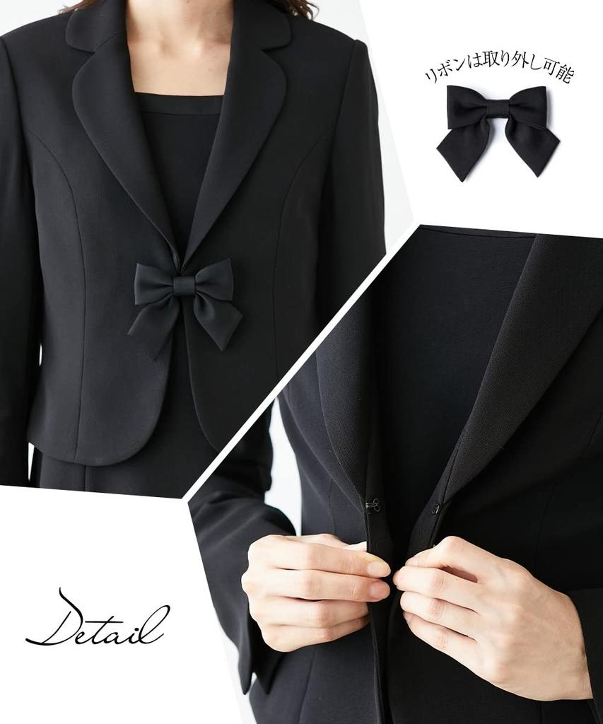 Сшитый на заказ ансамбль с открытой передней частью для всех размеров [Nissen] [Траурная/официальная одежда] Не мнется (жакет + полурасклешенное платье) (подходящие сезоны) <large