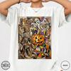 Comfort Colors® Cubism Pumpkin Shirt, Trick Or Treat Art Tee, Black Cat Tshirt, Art Teacher Gift, Abstract Art Gift, Spooky Season Present
