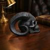 Персонализированный Гот Декор Комнаты 3D Печатное Украшение Череп с Рогами Козла, Гот Дьявол с Рогами Барана Ручная Работа Стиль Настольный Череп, Хэллоуинская Темная Статуэтка для Дома