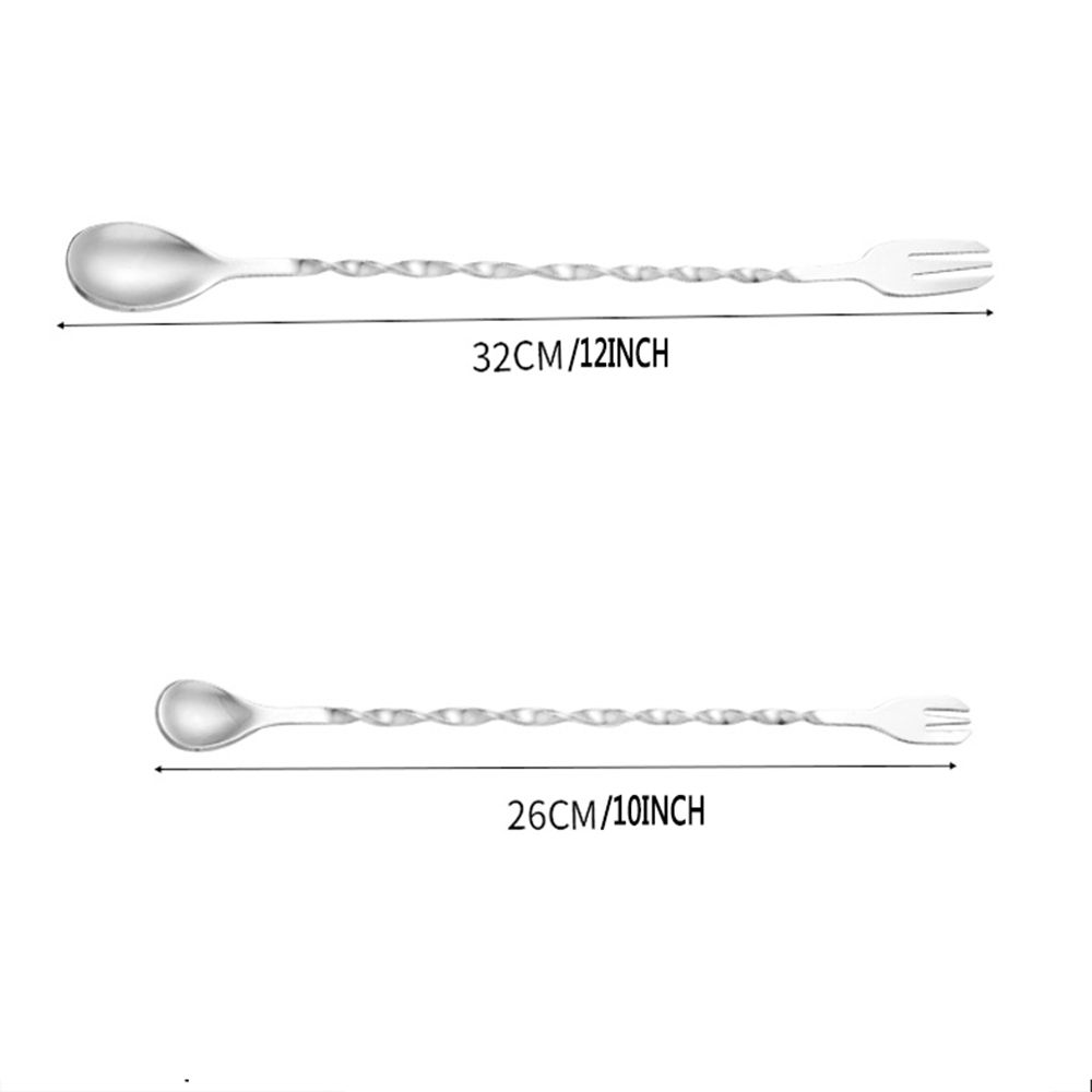 Kitchen Supplies Bar Accessories Fruit Fork Stainless Steel Mixing Spoon Cocktail Shaker Spoons