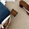 Модные женские шлепанцы на квадратном каблуке с открытым носком, удобные мягкие сандалии-слайды с квадратным носком, модная простая нескользящая женская обувь для отпуска и пляжа