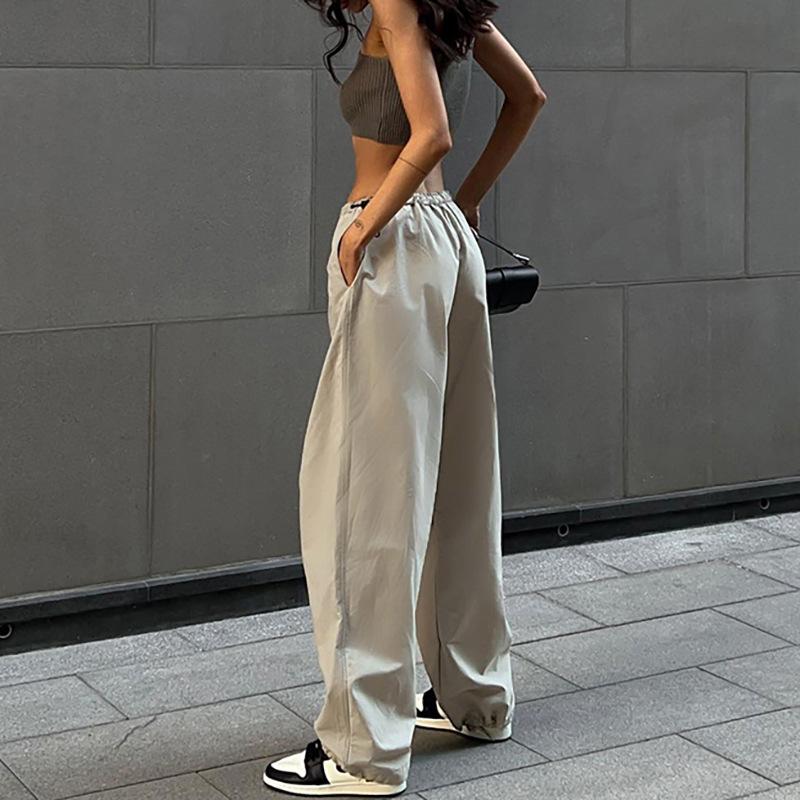 2022 модные женские спортивные штаны в стиле Харадзюку в стиле панк, шикарные однотонные винтажные брюки, повседневная уличная одежда, мешковатые брюки для бега, свободные широкие брюки