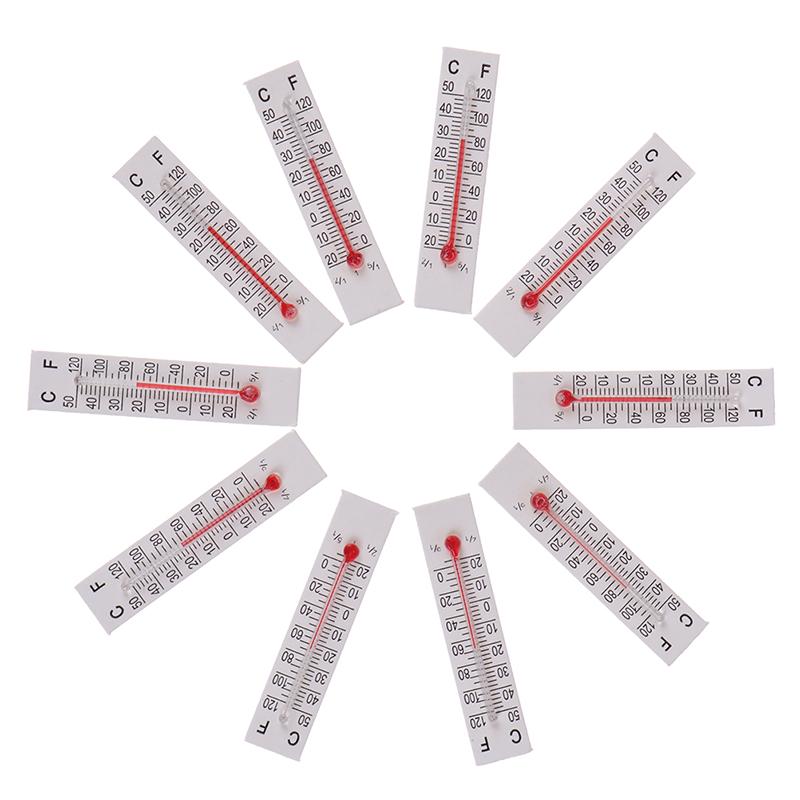 10 Pcs 5Cmx1.1Cm Miniature Paper Cardboard Thermometer Indoor -20-50 Celsius