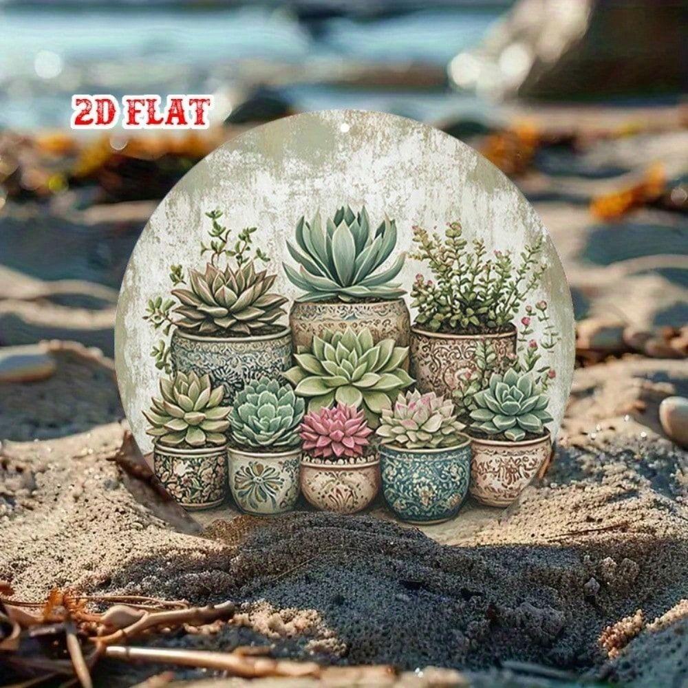 3D Металлическое Настенное Искусство Суккуленты Ручная Работа Декор для Гостиной