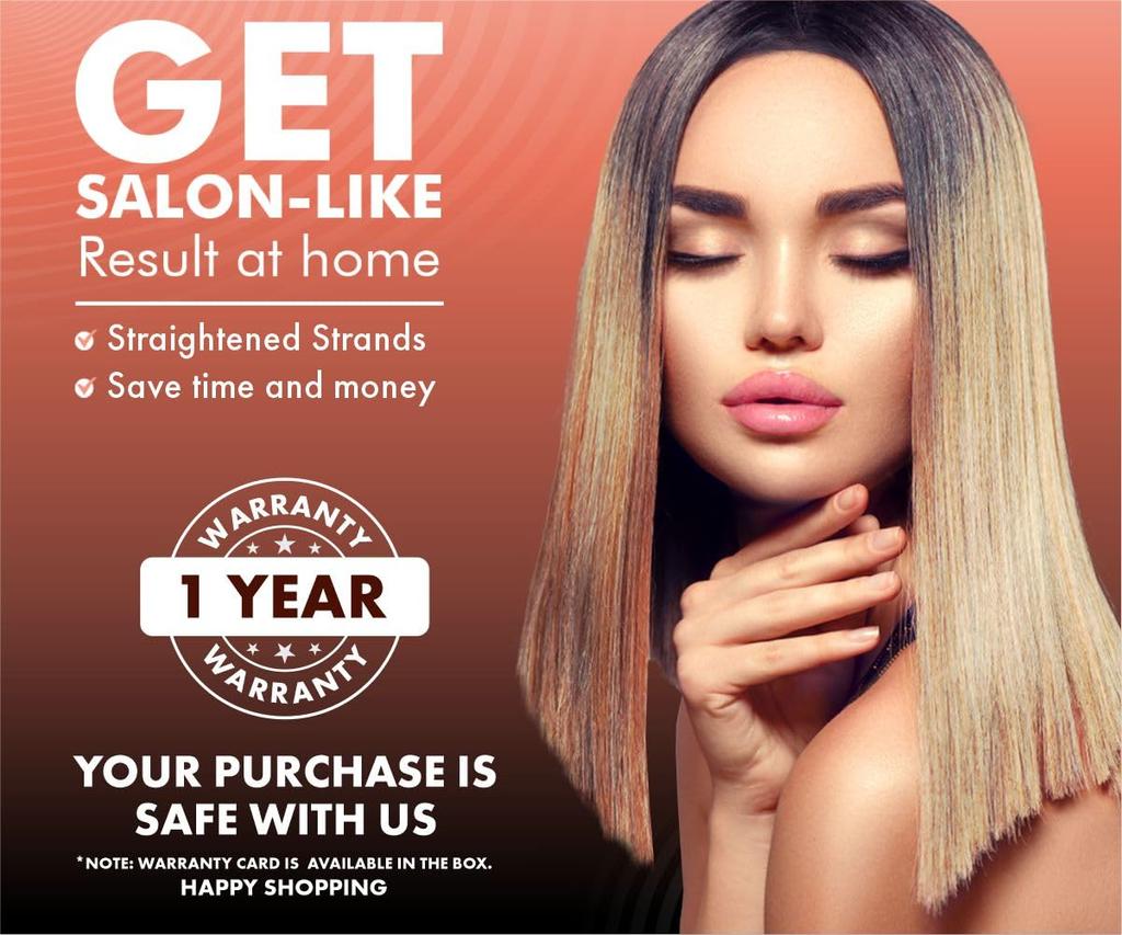 Расческа для выпрямления волос Urban yog | Электрическая расческа для выпрямления волос | С керамическим покрытием пластин, 5 температурных режимов | Гарантия 1 год, черный