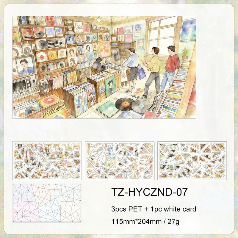 JIANWU Age of Innocence Series Vintage Life Character Landscape Material Collage PET Sticker Creative DIY Journal Stationery