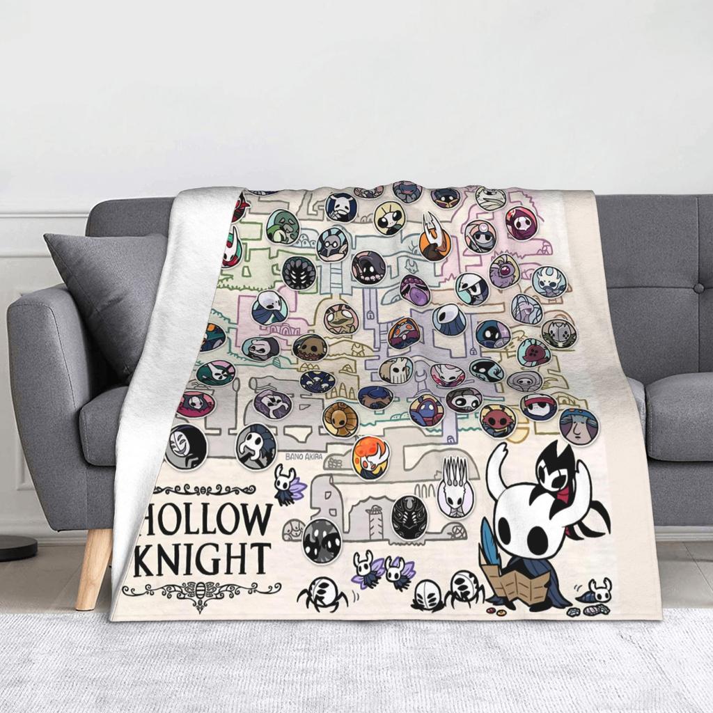 Hollow Knight Silksong Игровая карта Фланелевое одеяло-плед Загадочный кусок ковра Вязаное одеяло Автомобильное Легкое Тонкое Многофункциональное