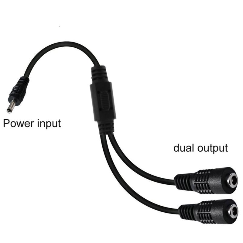 1 to 2 Way Power Splitter Cable 3.5mmx1.35mm 1 Male to 2 Female Adapter Cord for CCTV Camera LED Light Strips 35cm