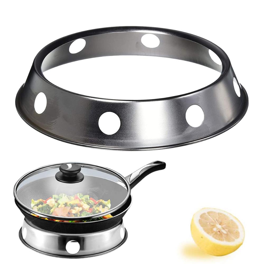 Home Kitchen Stainless Steel Support Reversible Pots Holder Stove Rack Wok Ring Pan Stand