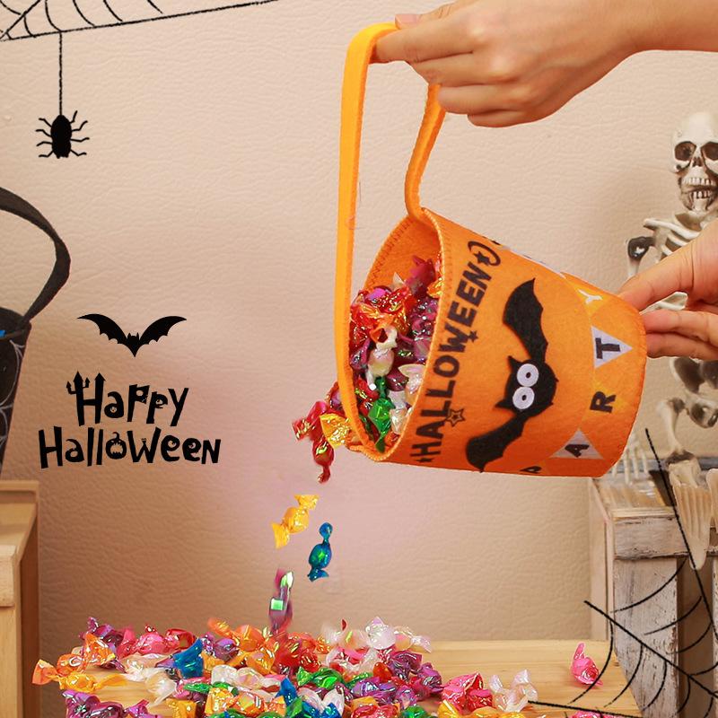 Пакет-ведро для конфет на тему Хэллоуина, переносная корзина для конфет, детское ведро для угощений, принадлежности для украшения вечеринки на Хэллоуин