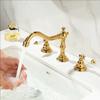 Gold Chrome Solid Brass Bathroom Basin Faucet Mixer Tap Antique Black Kitchen Sink Faucet Dual Handles 3 Holes Bathtub Faucet