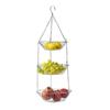 3 Tiered Hanging Organizers Fruit Basket Vegetable Holder for Ceiling Kitchen Wrought Iron Wire Chain Storage Rack Decor