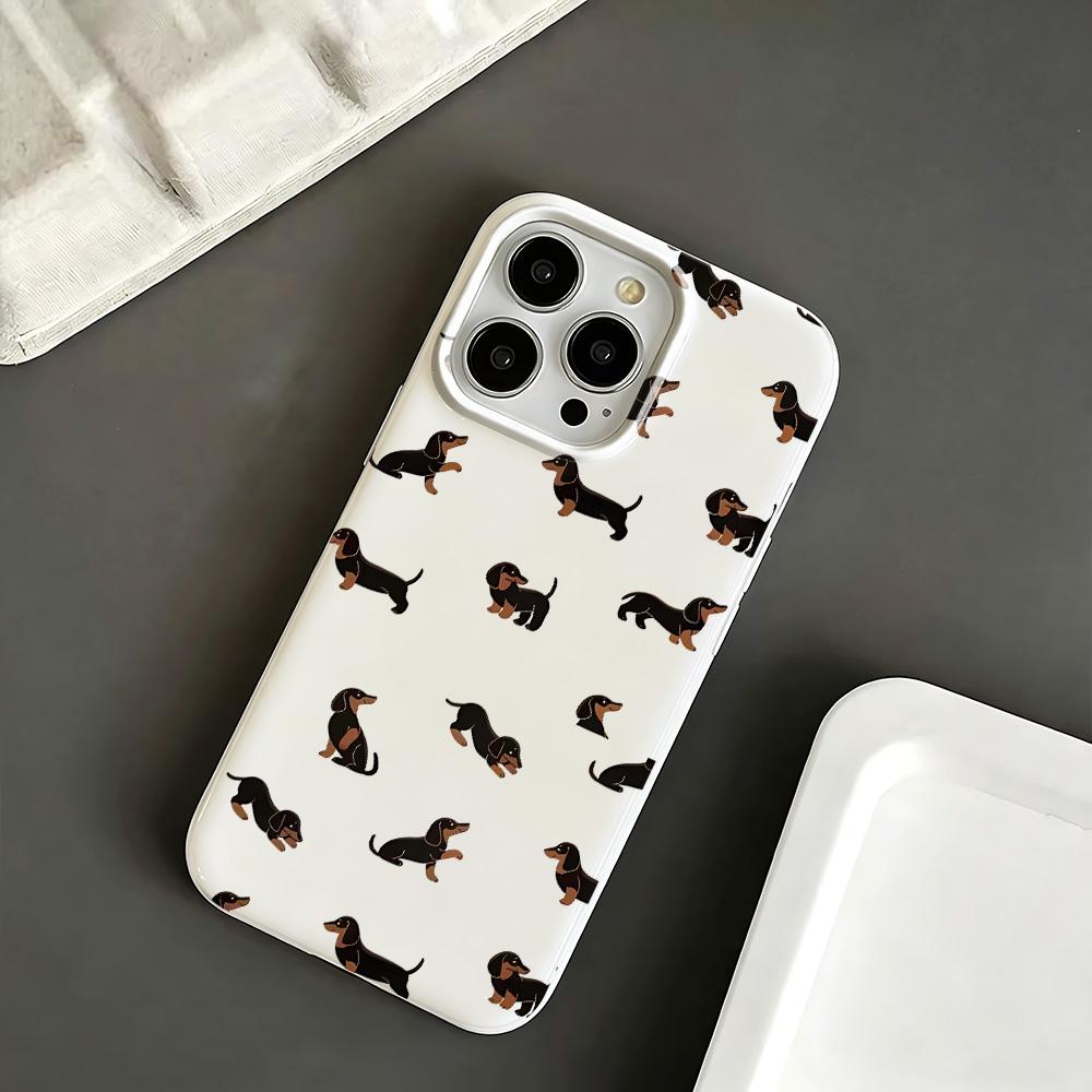 Антицарапающий Мультяшный Силиконовый Чехол с Таксой Для Iphone 14 17 13 11 16 Plus 12 15 Pro Max Прочный Защитный Чехол