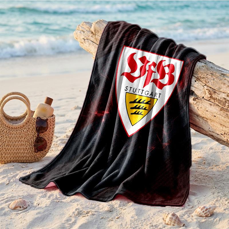 Пляжное полотенце в тематике VfB Stuttgart Мягкое Быстрое?Сухое полотенце для летнего пляжного отдыха и плавания