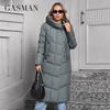 GASMAN 2024 Женская зимняя куртка модная длинная Большой карман Пальто женская брендовая высококачественная парка ветрозащитная теплая пуховая куртка 83510