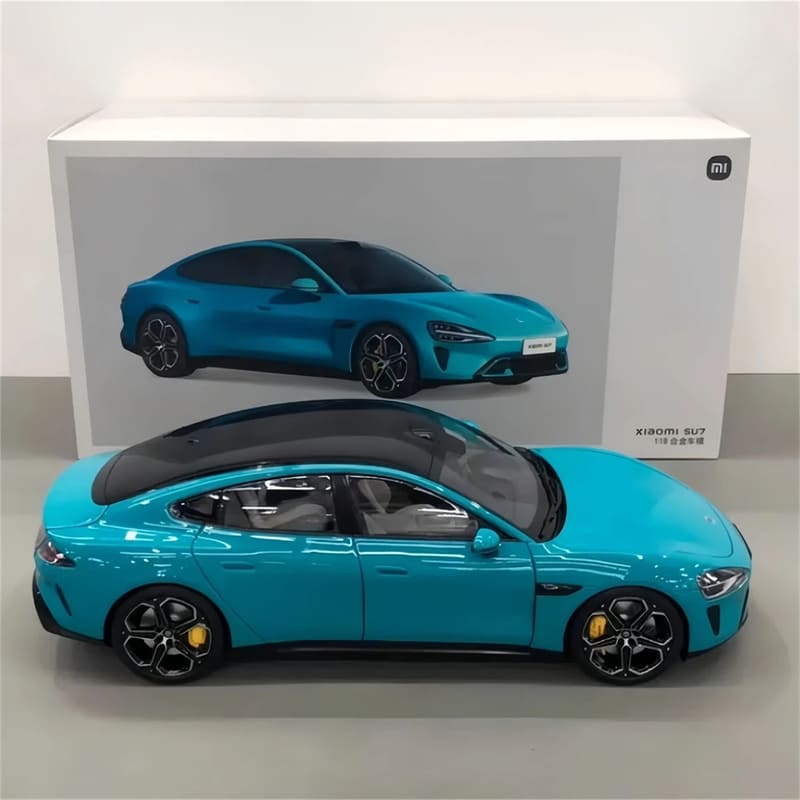 Xiaomi SUI7 Модель автомобиля 1:24 Сплав Автомобиль Четыре двери Две крышки Открывание и закрывание Ручная работа Модель Украшения Коллекция Детские игрушки Подарок для мальчиков