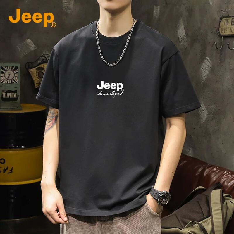 Jeep Мужская футболка из 100% хлопка, свободный крой, короткий рукав
