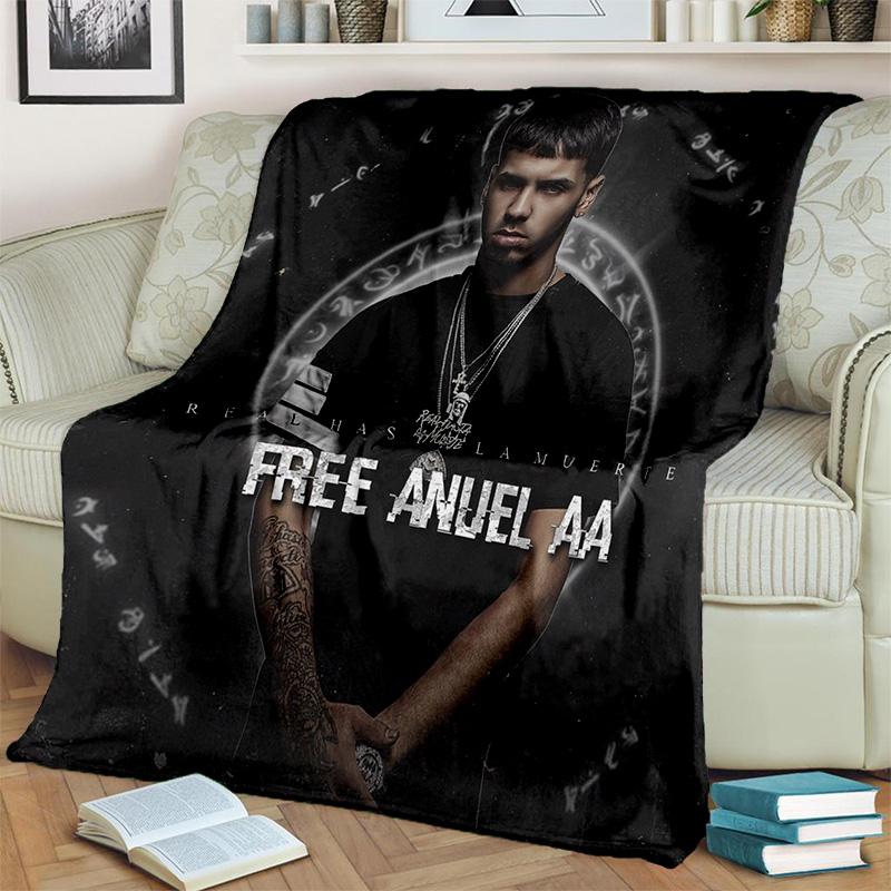 Бесплатное одеяло Anuel AA, рэпер, хип-хоп певец, мягкое одеяло для дома, спальни, кровати, дивана, пикника, путешествия, офиса, одеяло, детское одеяло