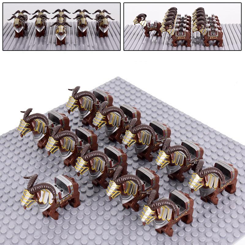 Классическая средневековая военная серия, дикий кабан, рогатая овца, крепления, строительные блоки, злые карликовые животные, крепление, сделай сам, кирпичи, игрушки для детей, подарок