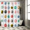Акварельные круги Занавеска для душа с 3D-печатью Водоотталкивающая полиэстеровая ткань Синий/Зеленый/Розовый/Красный Дизайн в горошек Для ванных комнат