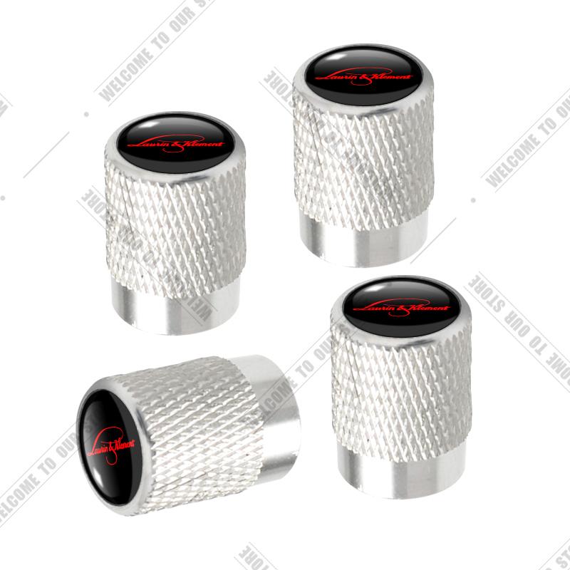 Car CNC Aluminum L&K Emblem For Skoda Laurin & Klement Superb Yeti Octavia Kodiaq Rapid 4pcs Tire Valve Air Port Stem Cover Caps
