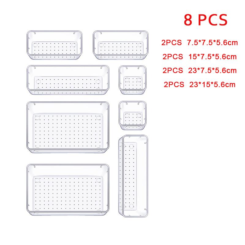 Органайзеры для ящиков Прозрачные коробки для хранения Контейнеры Чехол для посуды Косметика Продукты Кухонная утварь Офисный стол Полка Разделитель