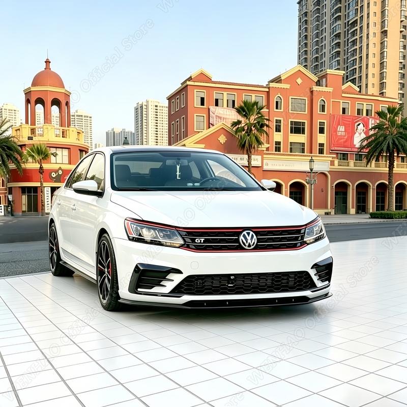 3Pcs ABS Gloss Black Car Front Bumper Lip Splitter For Volkswagen VW Passat GT B8 2018-2020 Accessories Tuning Body kits