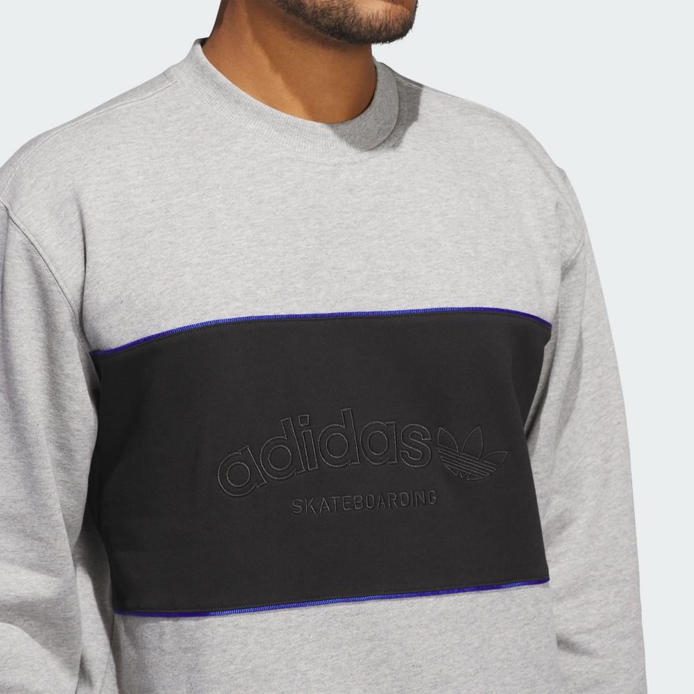 Adidas Originals Round Neck Sports Versatile Long Sleeve Sweatshirt Men Sweatshirt Gray Black IY1624