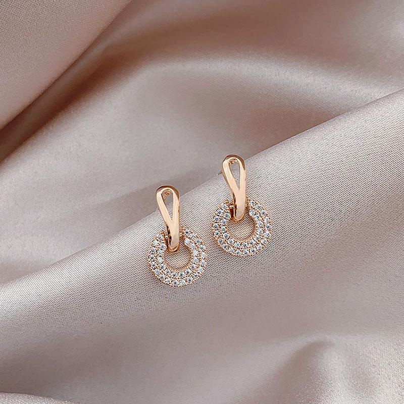 Винтажная мода черные хрустальные круглые серьги-подвески для женщин корейские украшения свадебная вечеринка девушки роскошные цирконовые капли