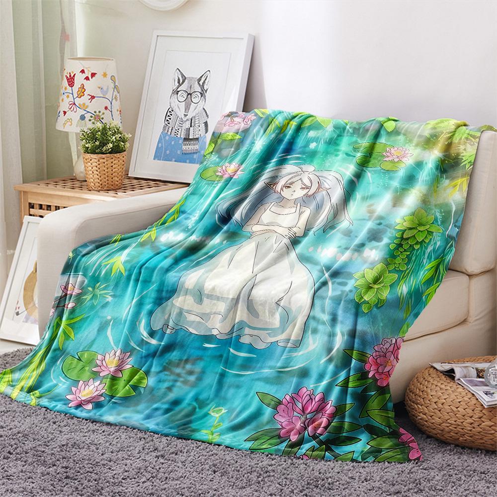 Frieren2 Flannel Blanket, High quality Comfortable for All Seasons, Home Decor, Warmth and Comfort