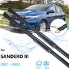 Для Dacia Sandero Streetway III MK3 DJF BJI 2022 хэтчбек, комплект передних и задних дворников, лобовое стекло автомобиля