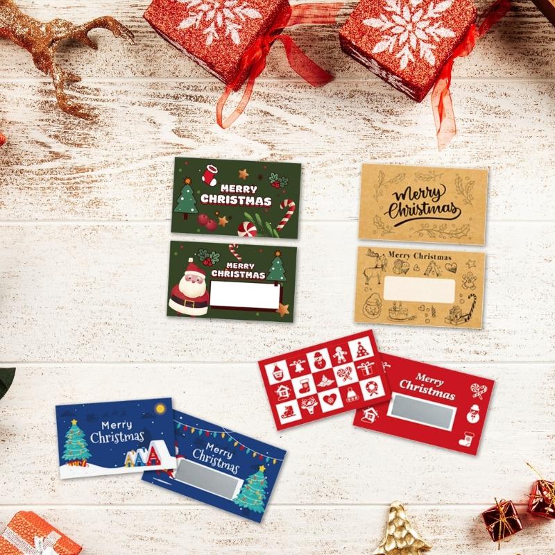 30 шт. многоразовых скретч-карт для рождественской вечеринки, купоны на подарки ручной работы для дня рождения, свадьбы, рождественского празднования
