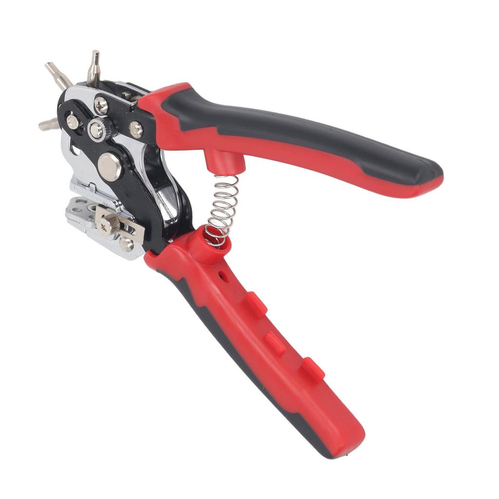 Кожаный пробойник на 6 отверстий, вращающийся на 360 градусов, с регулируемым отступом, V-образной режущей кромкой, дырокол для ремней