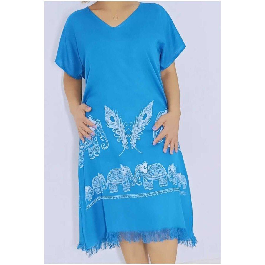 Платье набедренной повязки из бамбукового хлопка с половиной рукава/Пляжное платье/Домашнее платье