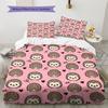 Pink Cartoon Art Pattern Bedding,Quilt Set Quilt Cover Pillowcase Home Birthday Gift (1 * duvet cover + 2 * pillowcase, without core)