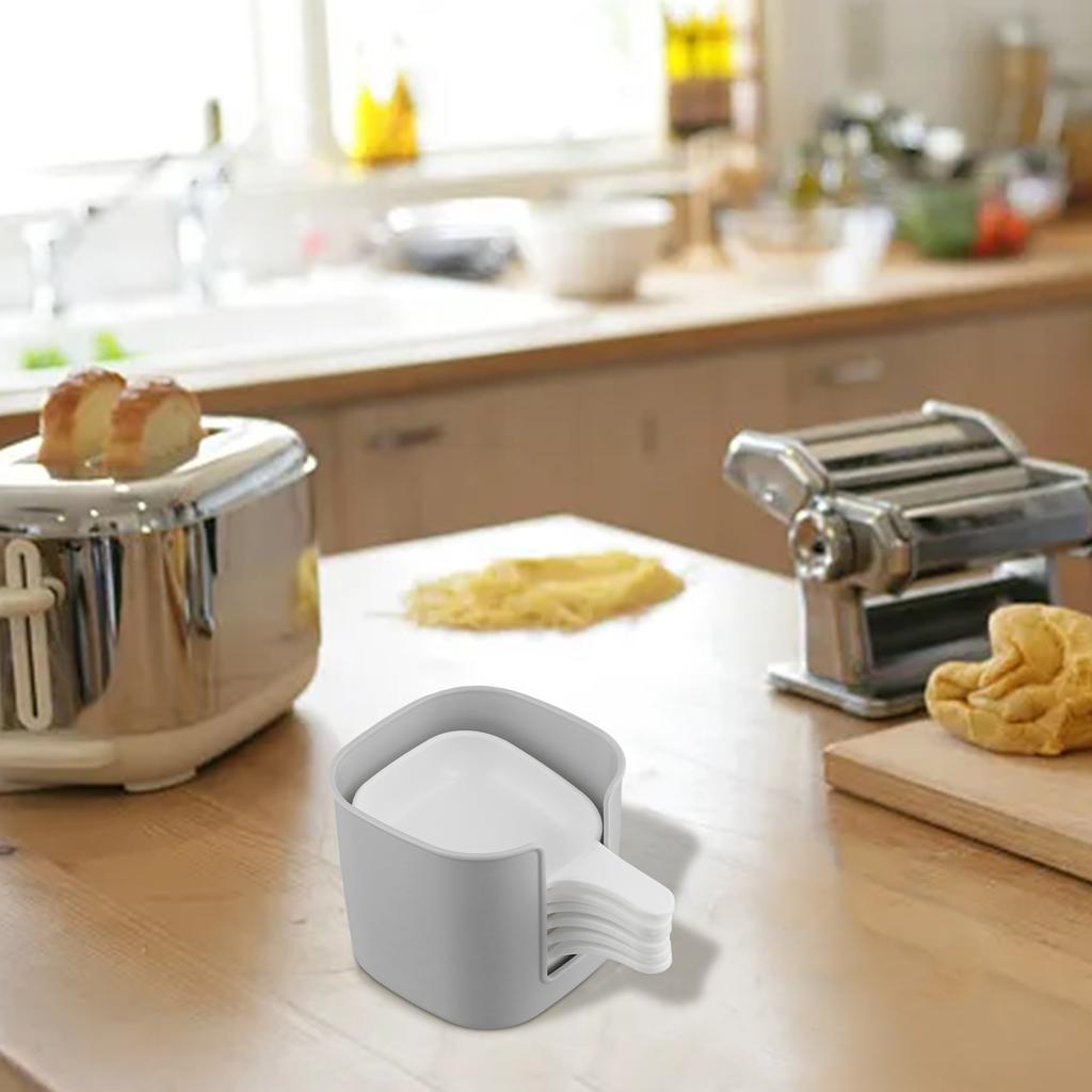 Набор мисок для соуса Пластиковые миски для соуса Ярко-белый цвет Легко чистить Элегантные контуры Расширенные края Универсальное использование