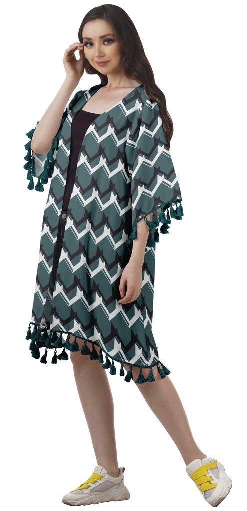 Moomaya Пляжная накидка из жоржета с открытыми плечами и принтом 3-4