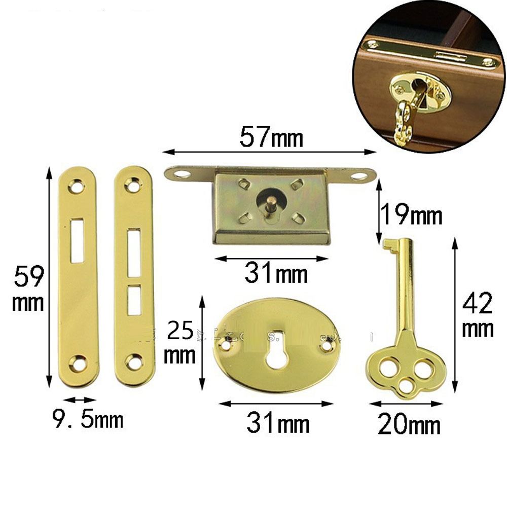 Zinc Drawer Lock Alloy Jewelry Cabinet Lock Replacements Hook Lock for Storage Box
