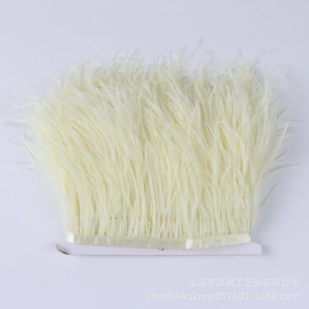 8-10 см Страусиная отделка Хаки Перьевая лента Бахрома для шитья Высокое качество Plumas Поделки Костюмы Украшение для вечеринки