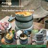 Многофункциональный туристический котелок Alocs - Ветрозащитный на 360°, Двухтопливная горелка на 2-3 человека