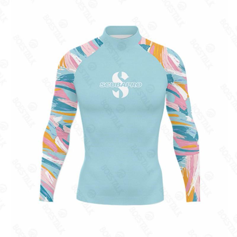 Mens Long Sleeve UV Protection Rash Guard Snorkeling Diving Surfing Summer Water Sports