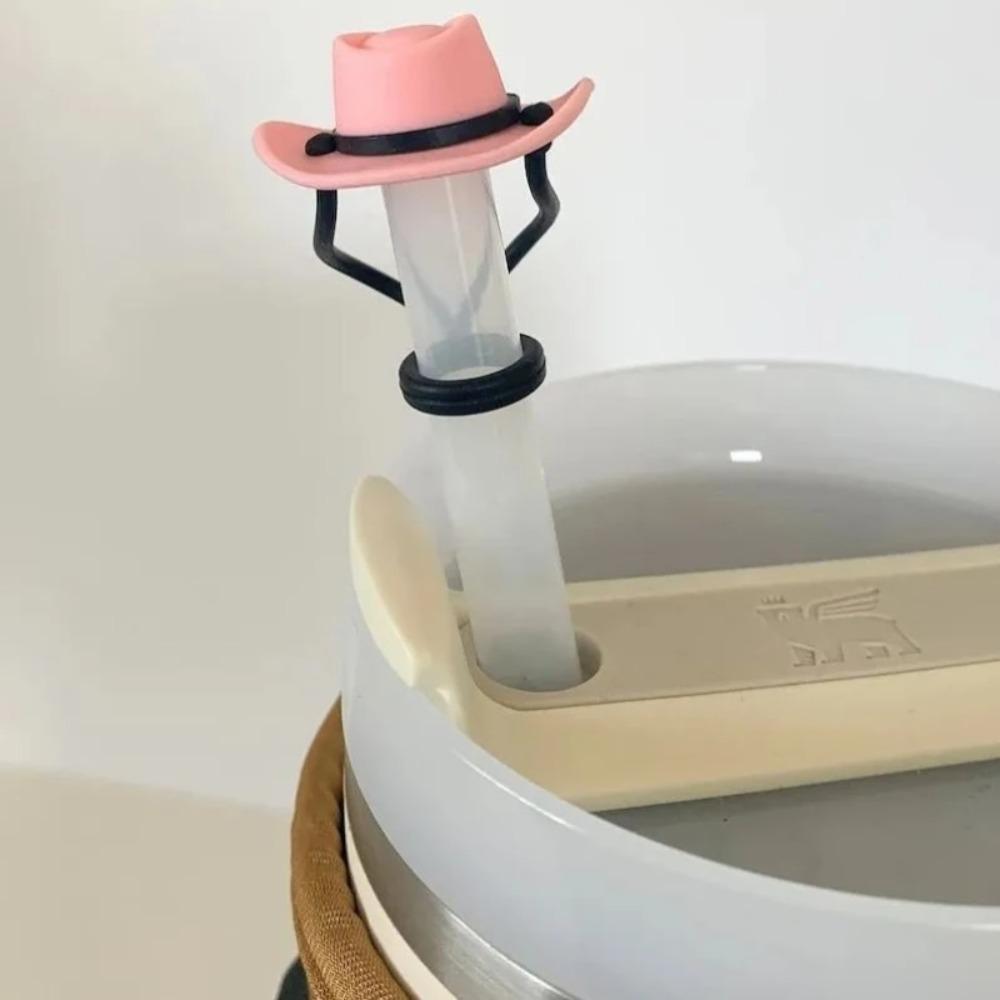 Leak Proof Cowboy Hat Straw Cover Dust-proof Straw Cap Straw Tip Protective Cap Straw Topper Party
