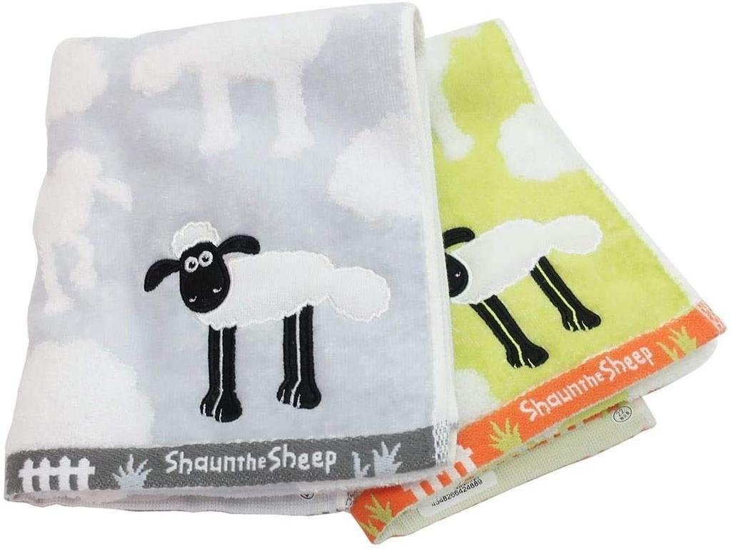 Hayashi Face Towel, Shaun the Sheep, Among the Clouds, Green, Approx. 34 x 80 cm, FJ201304
