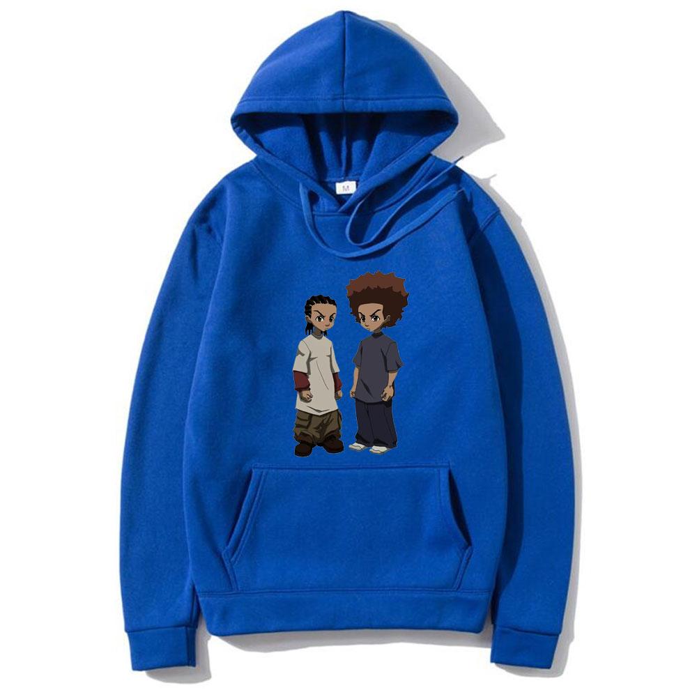 Толстовки с капюшоном The Boondocks Huey and Riley Print Sweatshirts Women Fashion Sweatshirt Harajuku Oversize Hoodie Pullovers Coat