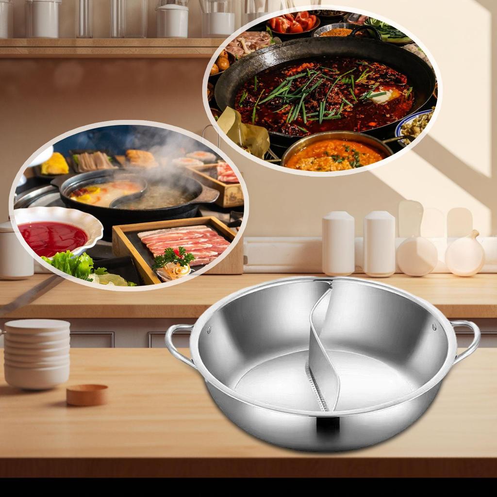 Китайский горшок для шабу из нержавеющей стали с разделителем, кастрюля для приготовления пищи, горшок для утки-мандаринки, двойной вкус